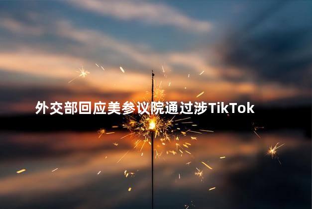 外交部回应美参议院通过涉TikTok法案